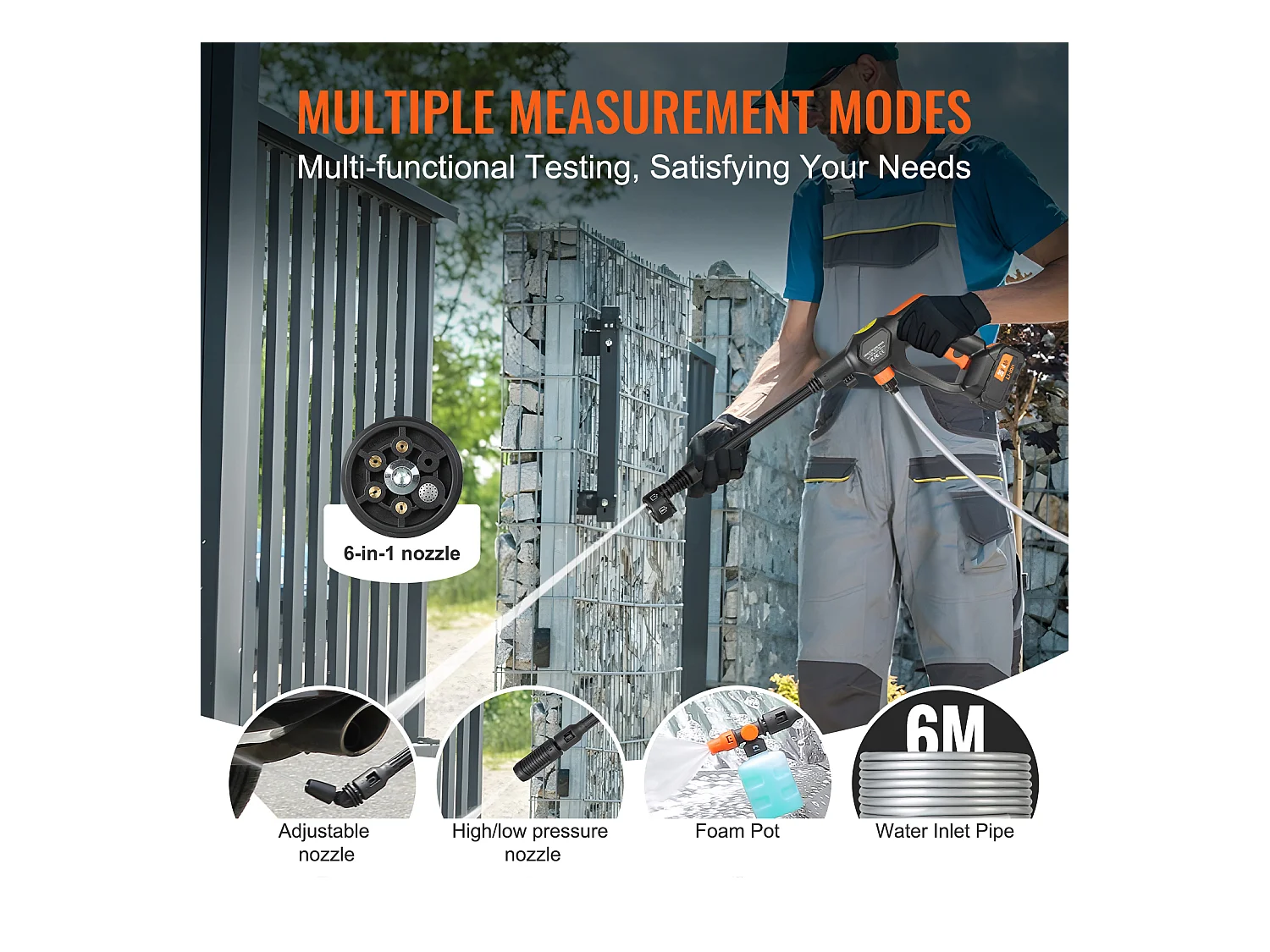 Nettoyeur SucceBuy Haute Pression Sans Fil, Pistolet Pulvérisateur D'eau Portable pour Voiture, 652 PSI