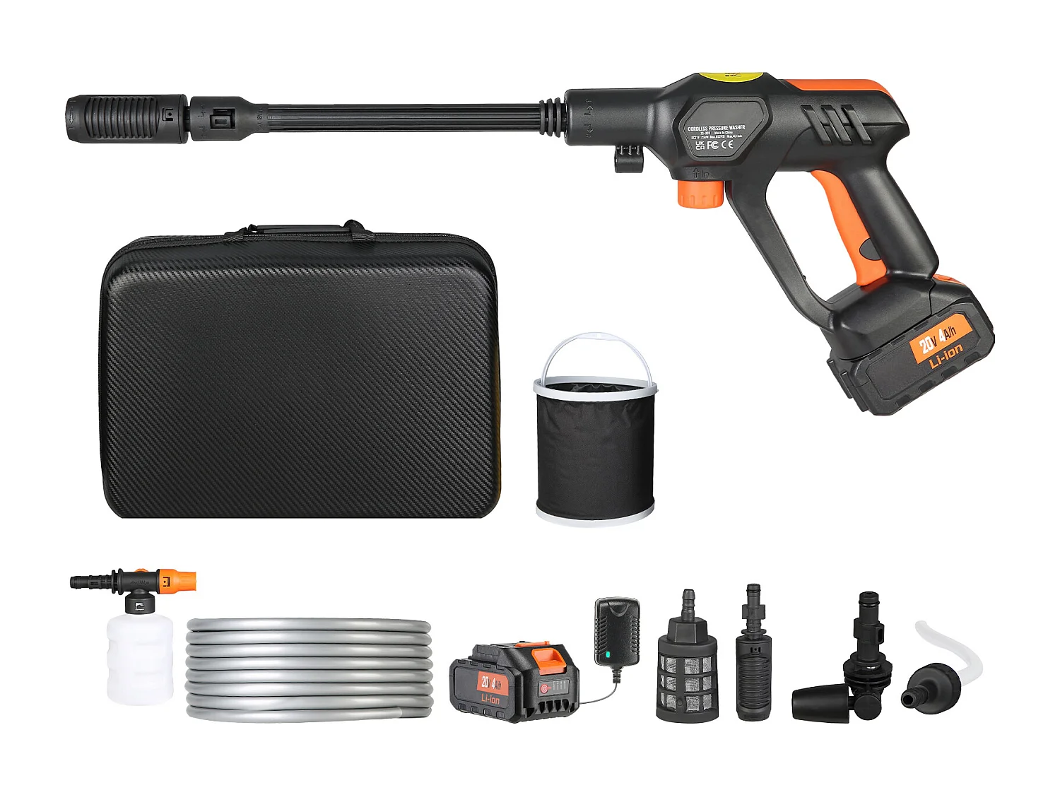 Nettoyeur SucceBuy Haute Pression Sans Fil, Pistolet Pulvérisateur D'eau Portable pour Voiture, 652 PSI