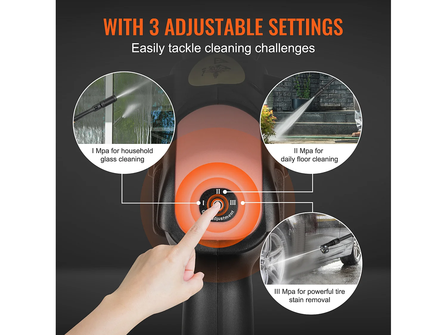 Nettoyeur SucceBuy Haute Pression Sans Fil, Pistolet Pulvérisateur D'eau Portable pour Voiture, 652 PSI