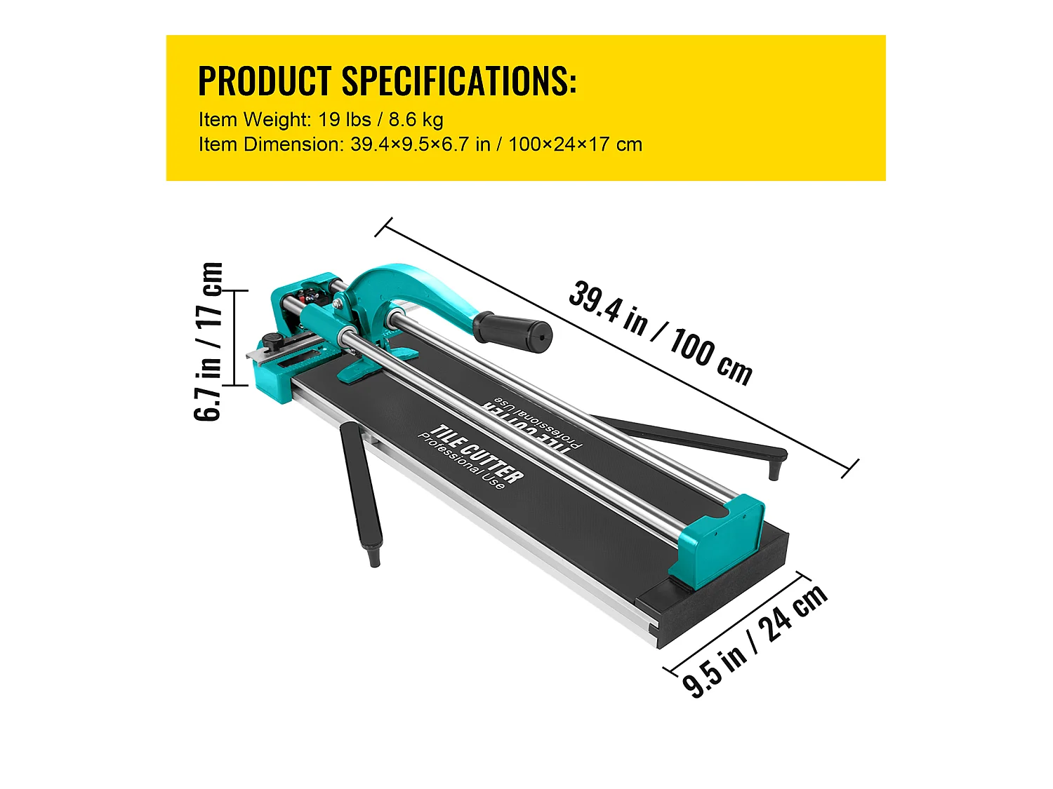 Fliesenschneider SucceBuy 31-Zoll-Fliesenschneidewerkzeug, Laserpositionierung, Doppelschienen und Halterungen, Schneidwerkzeug