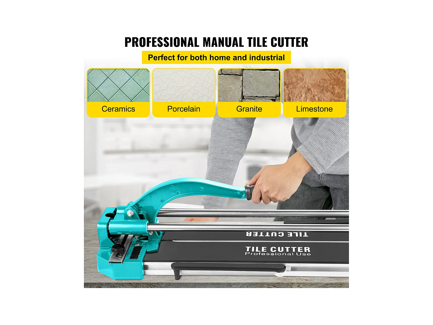 Fliesenschneider SucceBuy 31-Zoll-Fliesenschneidewerkzeug, Laserpositionierung, Doppelschienen und Halterungen, Schneidwerkzeug