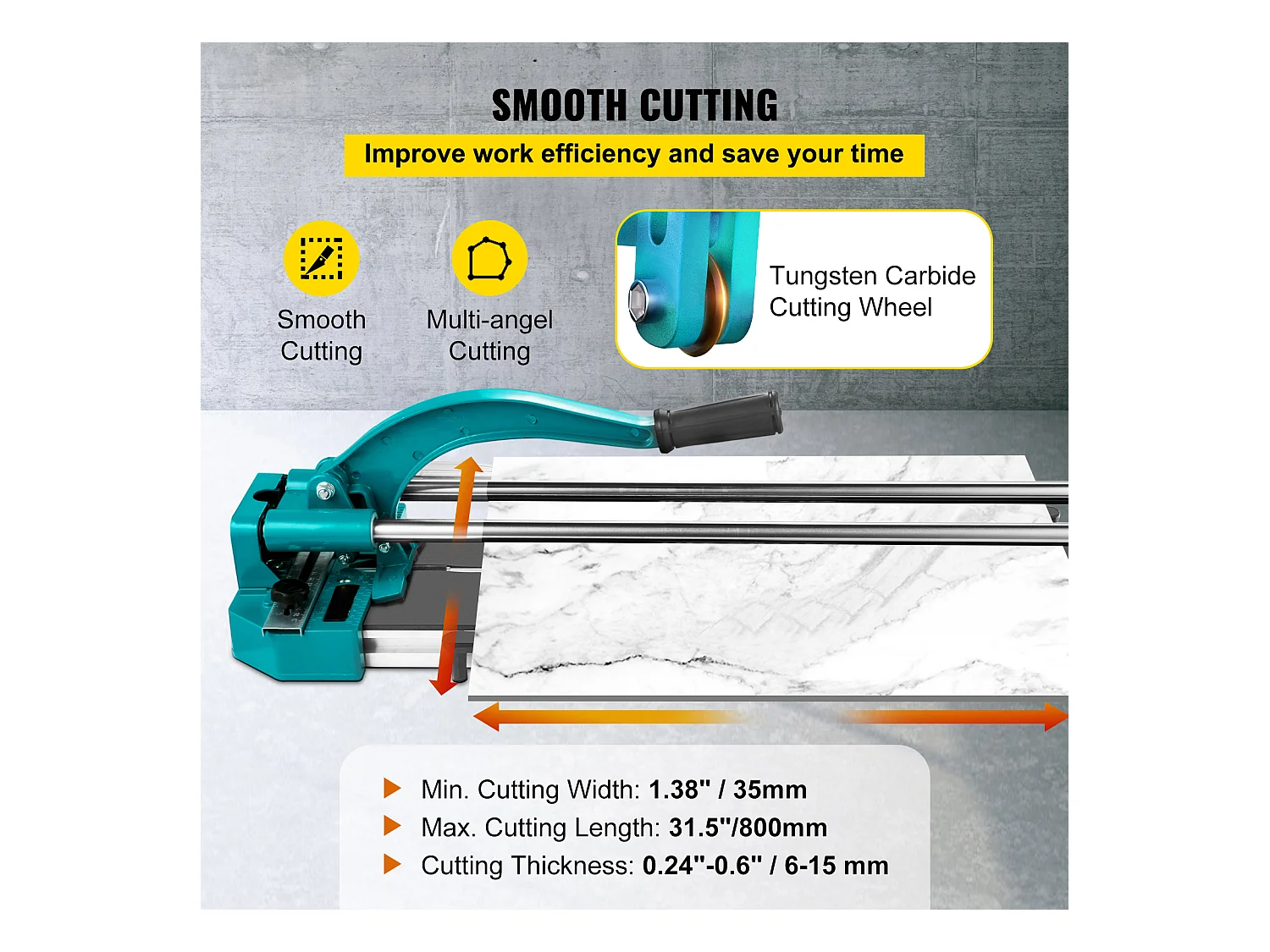 Fliesenschneider SucceBuy 31-Zoll-Fliesenschneidewerkzeug, Laserpositionierung, Doppelschienen und Halterungen, Schneidwerkzeug