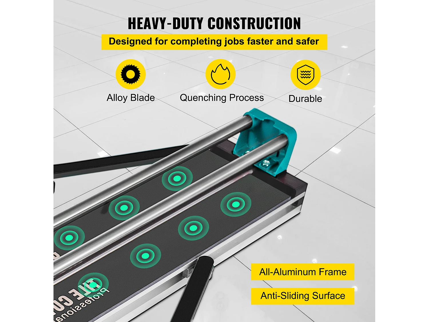 Fliesenschneider SucceBuy 31-Zoll-Fliesenschneidewerkzeug, Laserpositionierung, Doppelschienen und Halterungen, Schneidwerkzeug