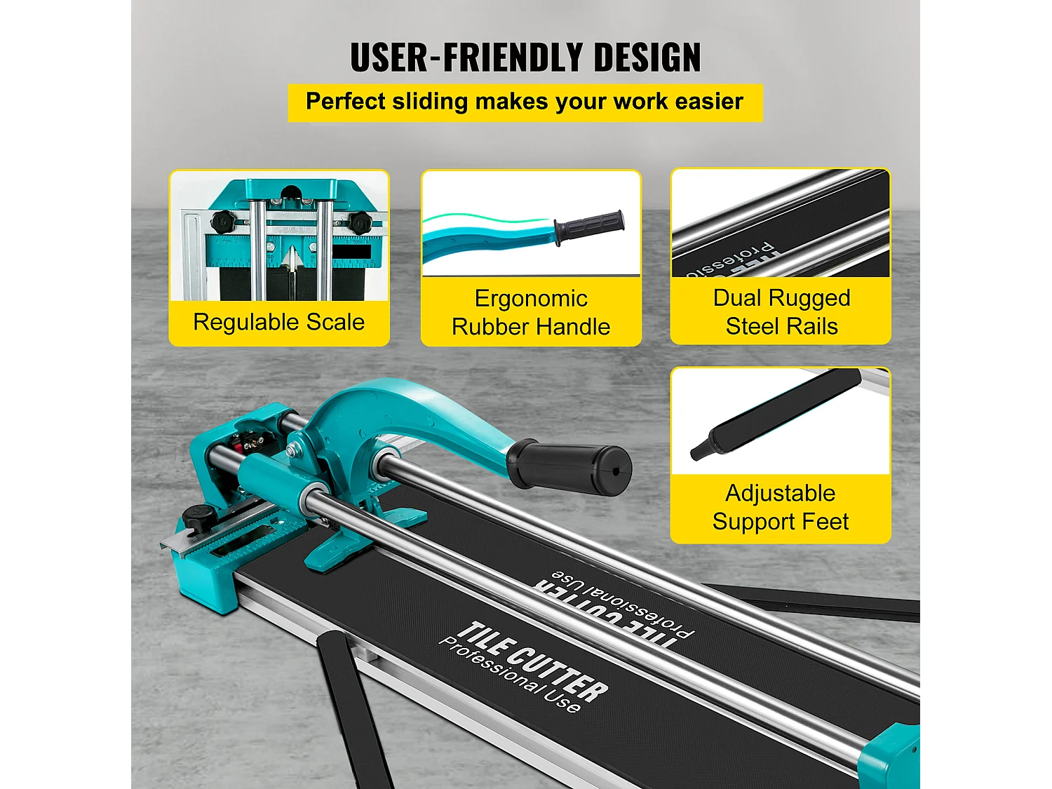 Fliesenschneider SucceBuy 31-Zoll-Fliesenschneidewerkzeug, Laserpositionierung, Doppelschienen und Halterungen, Schneidwerkzeug