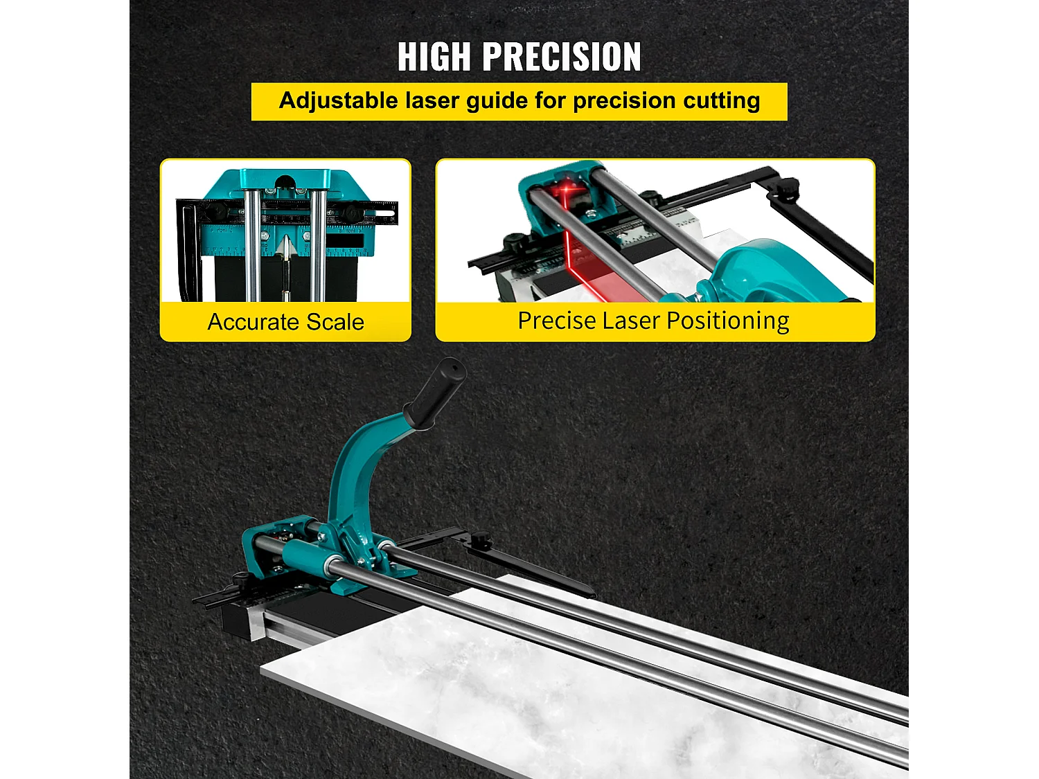Tagliapiastrelle SucceBuy Tagliapiastrelle Manuale da 47"/1200 mm con Guida Laser per Piastrelle in Ceramica