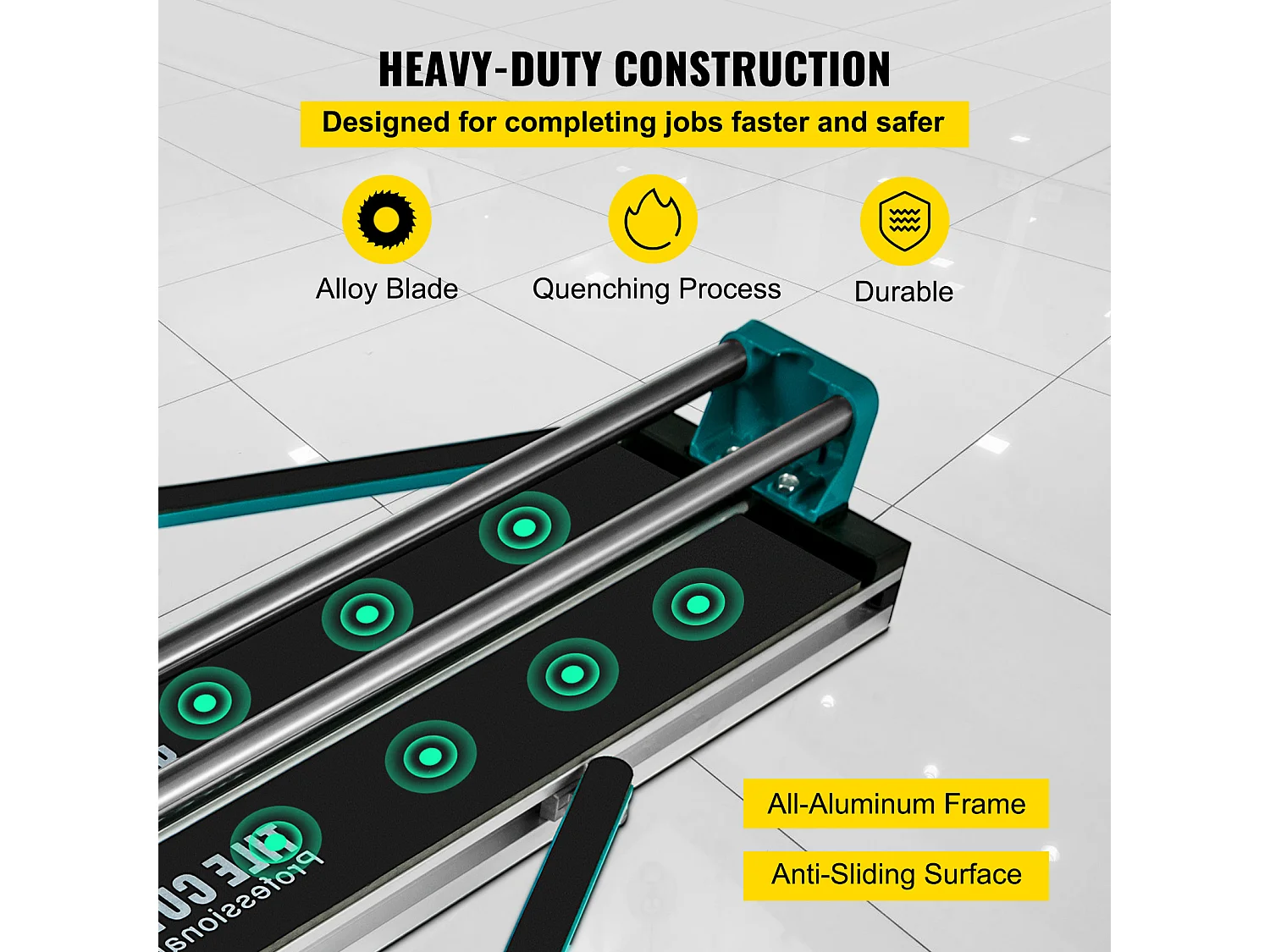 Tagliapiastrelle SucceBuy Tagliapiastrelle Manuale da 47"/1200 mm con Guida Laser per Piastrelle in Ceramica