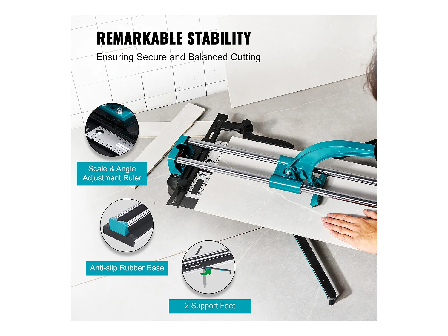Cortadora de Azulejos SucceBuy Cortadora Manual de Azulejos de 48" con Infrarrojos para Cerámica Porcelánica