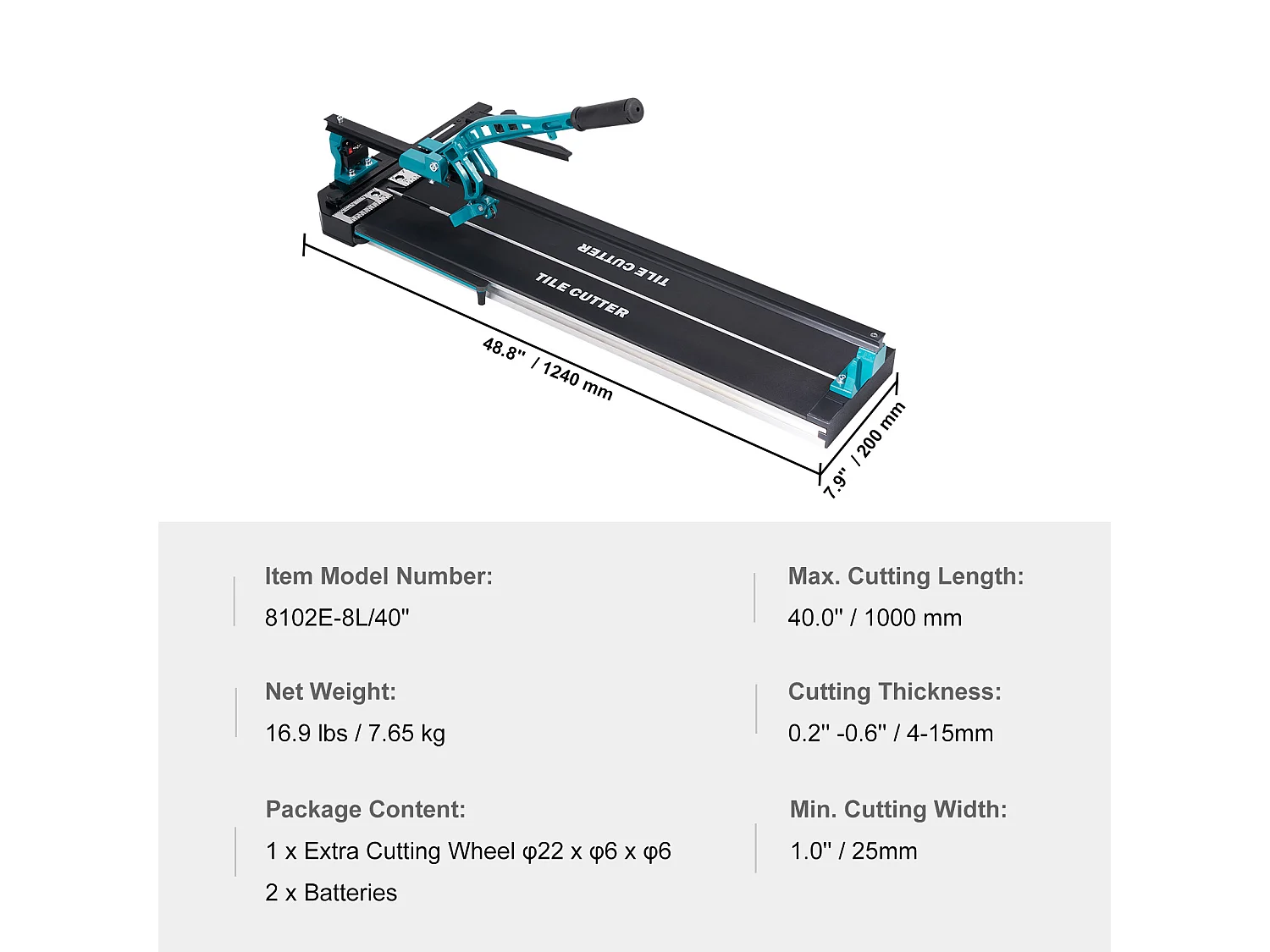 Coupe-Carreaux SucceBuy Coupe-Carreaux Manuel 40 » avec Infrarouge pour Porcelaine Céramique