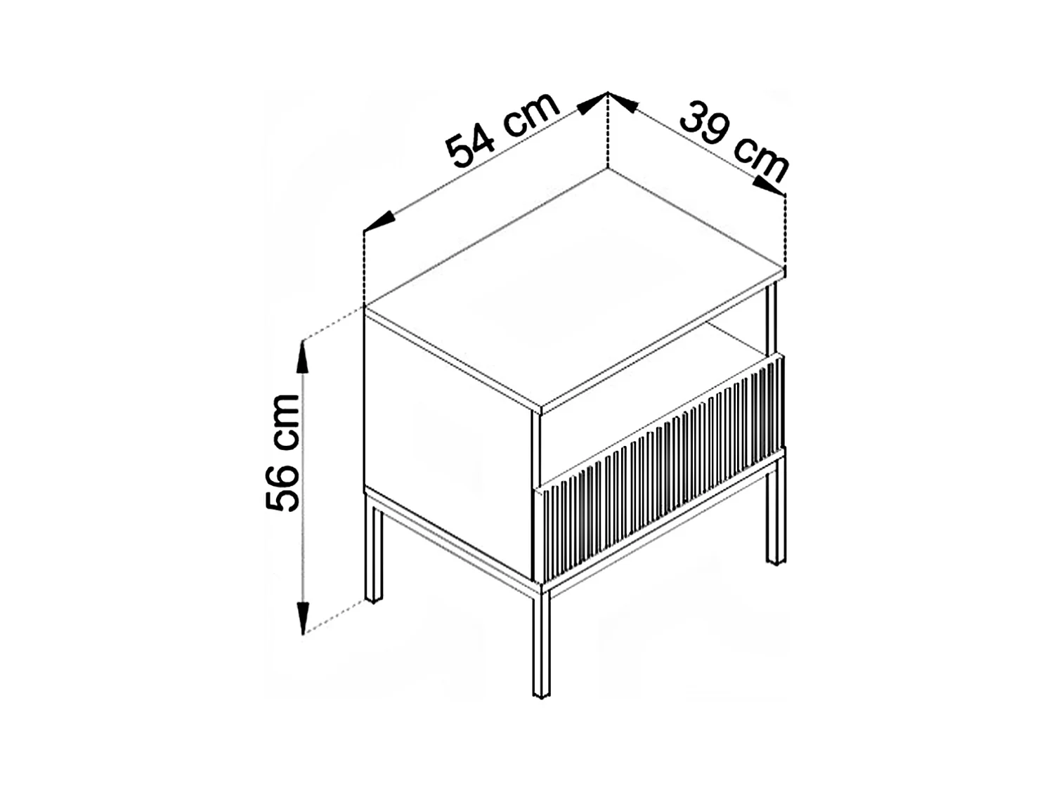 Sæt med 2 sengeborde med 1 skuffe og 1 niche - Med LED-lys - MDF og røget glas - Beige - OVILA