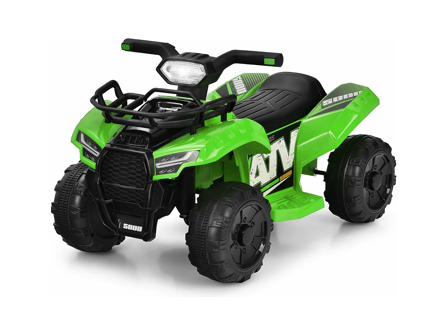 Quad Électrique Enfants avec 4 Roues Antidérapantes, Voiture Électrique Enfants avec Musique, Klaxon, Lumière LED, Guidon Lisse, Charge 20 KG 18-36 Mois (Vert)