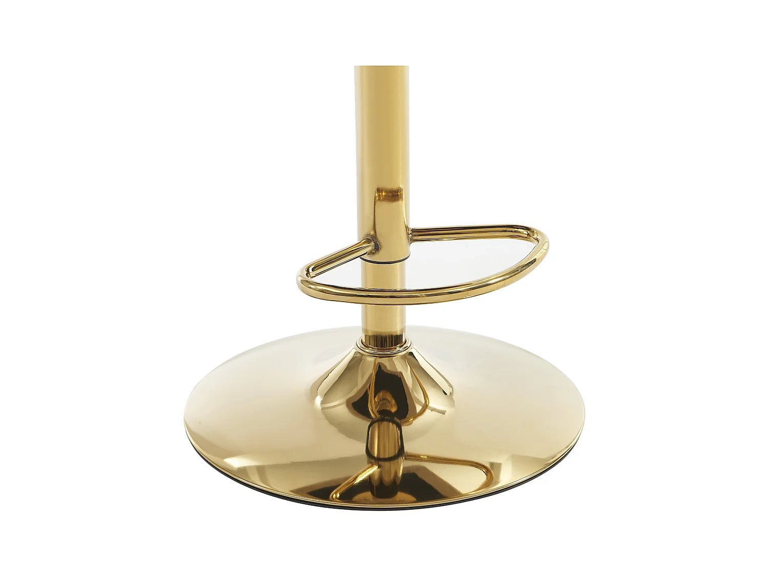 Juego de 2 taburetes de bar en terciopelo y metal dorado - Altura ajustable - Beige - TAVOA