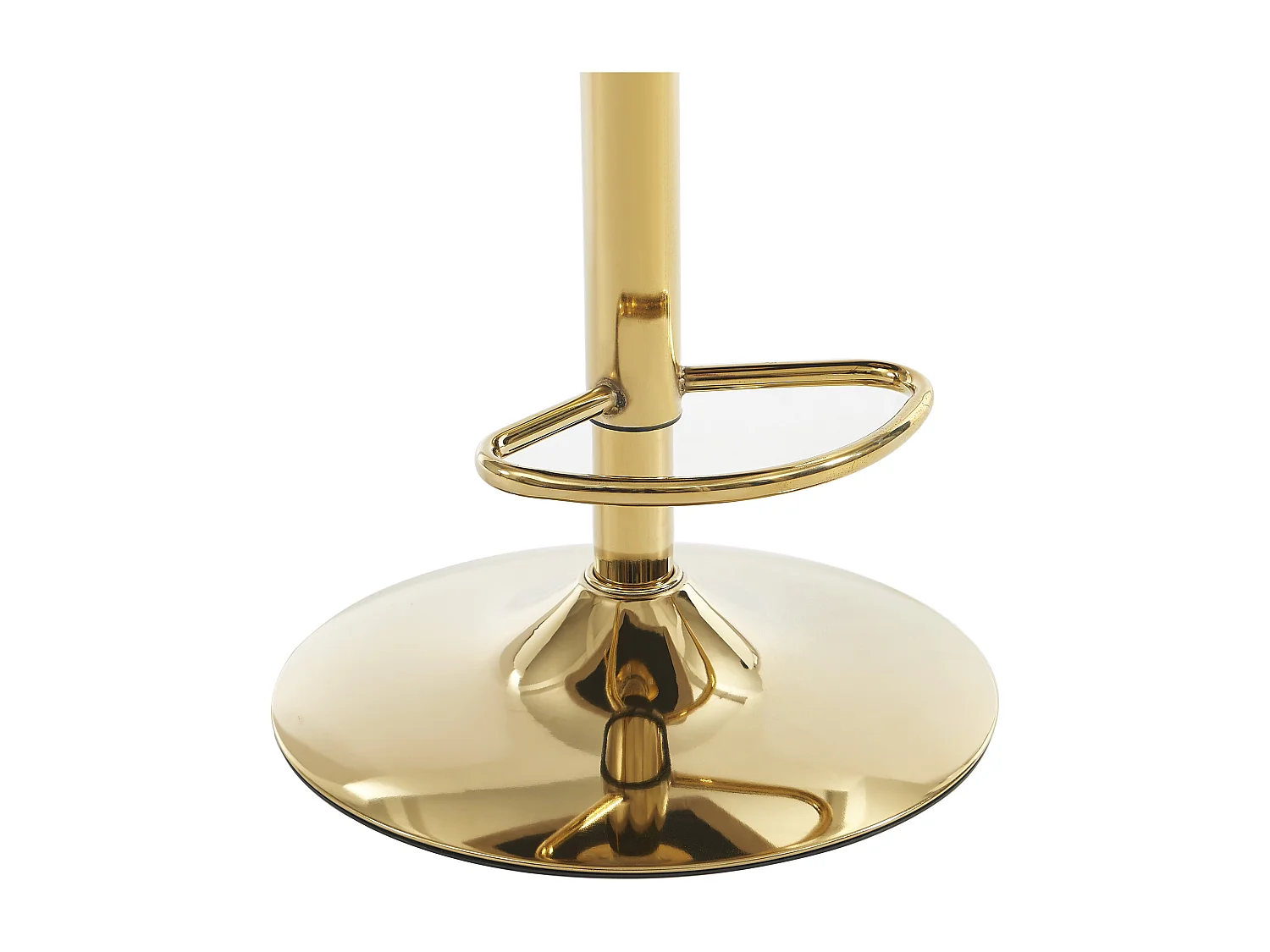 Set di 2 sgabelli da bar in velluto e metallo dorato - Altezza regolabile - Beige - TAVOA