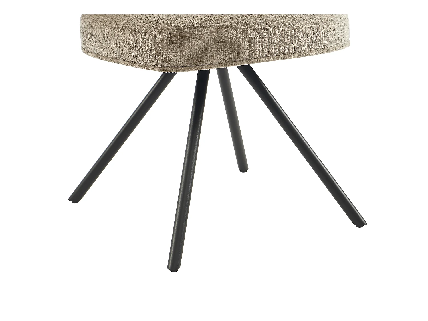 Lot de 2 chaises pivotantes en tissu texturé et métal noir - Taupe - LYARO