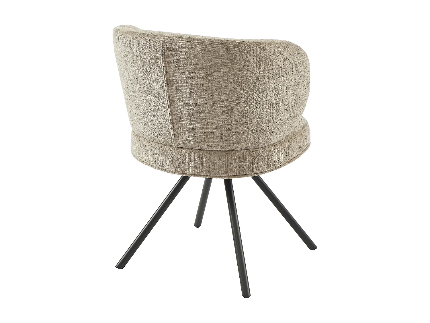 Lot de 2 chaises pivotantes en tissu texturé et métal noir - Taupe - LYARO