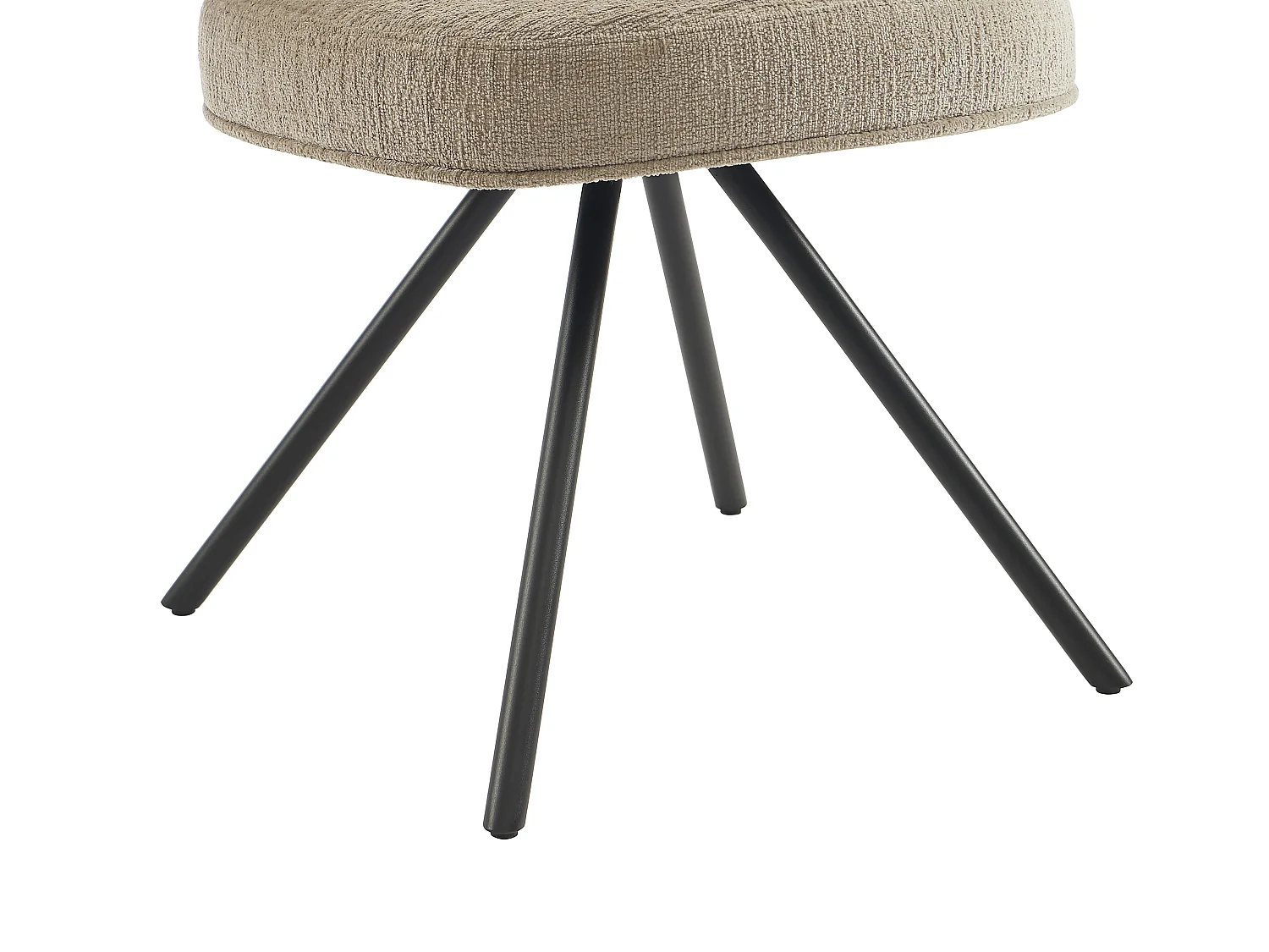 Lot de 2 chaises pivotantes en tissu texturé et métal noir - Taupe - LYARO