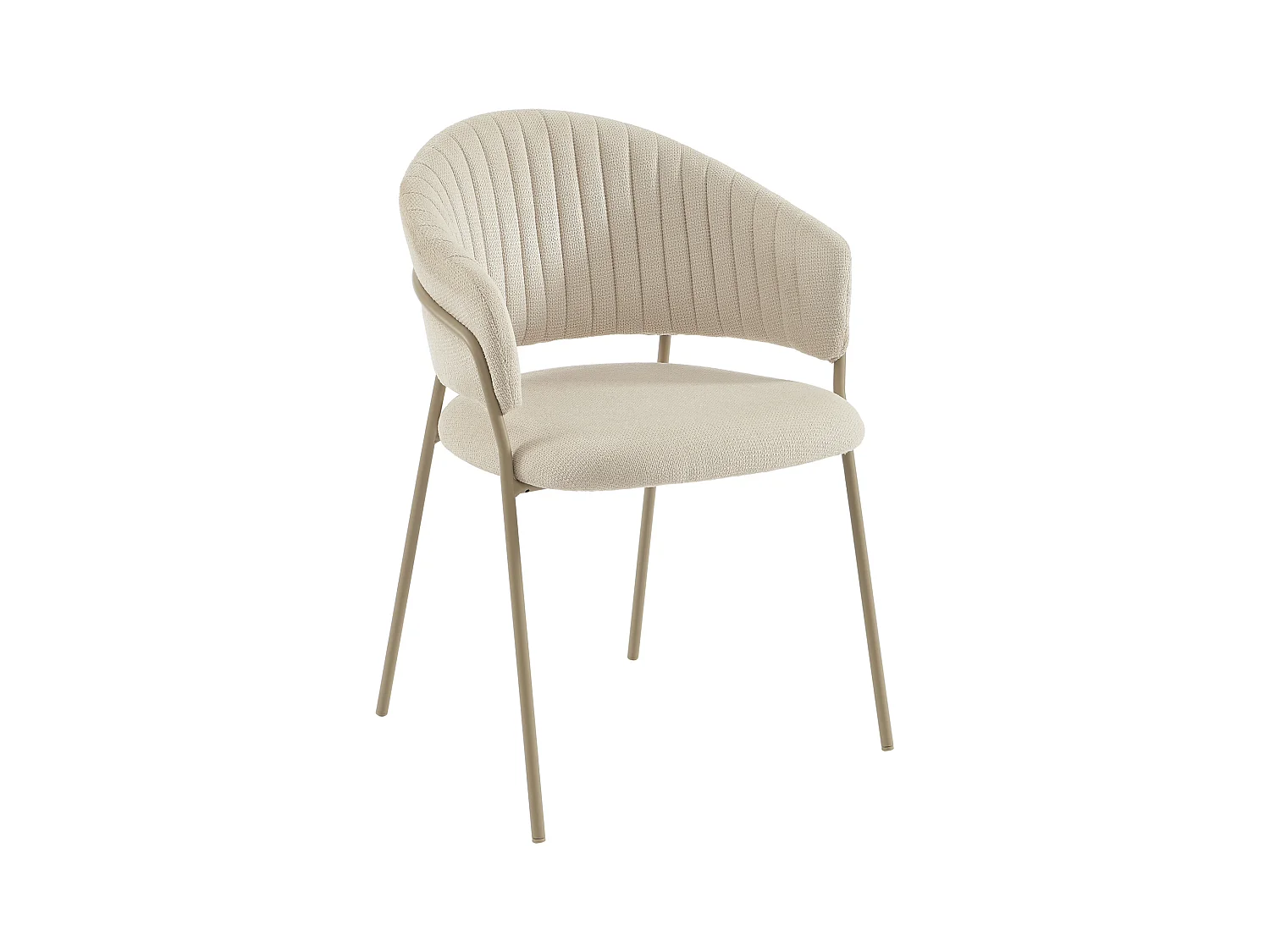 Lot de 2 chaises en tissu texturé et métal - Beige - MADOLIA de Pascal Morabito