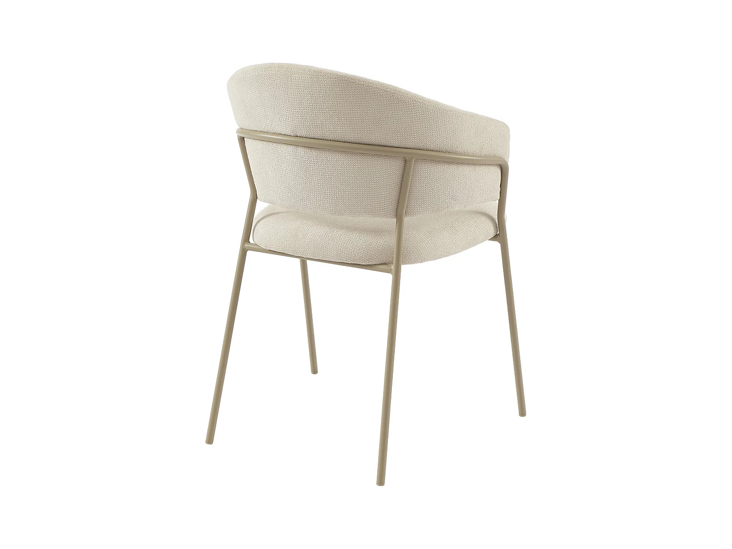 Lot de 2 chaises en tissu texturé et métal - Beige - MADOLIA de Pascal Morabito