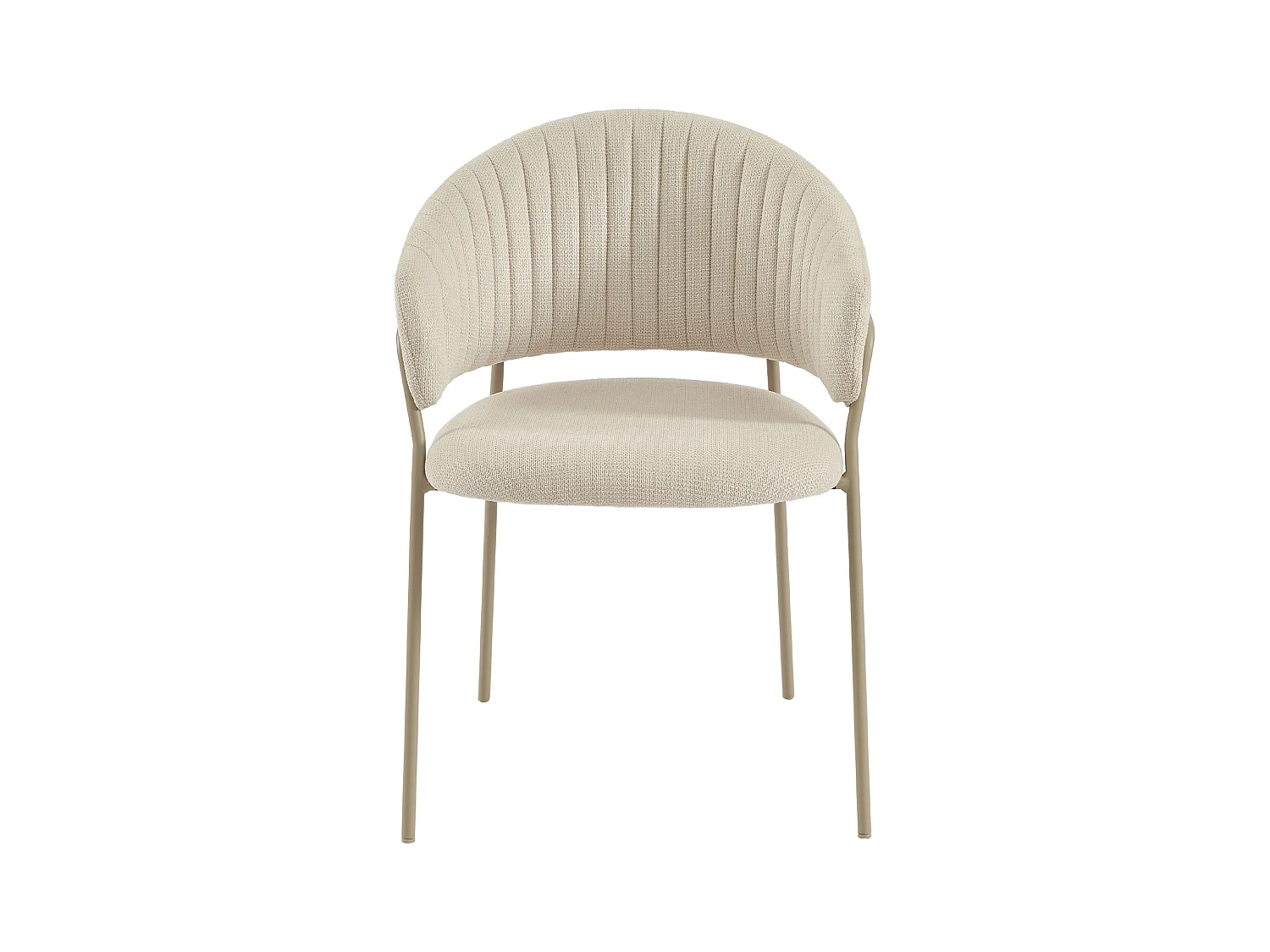 Lot de 2 chaises en tissu texturé et métal - Beige - MADOLIA de Pascal Morabito