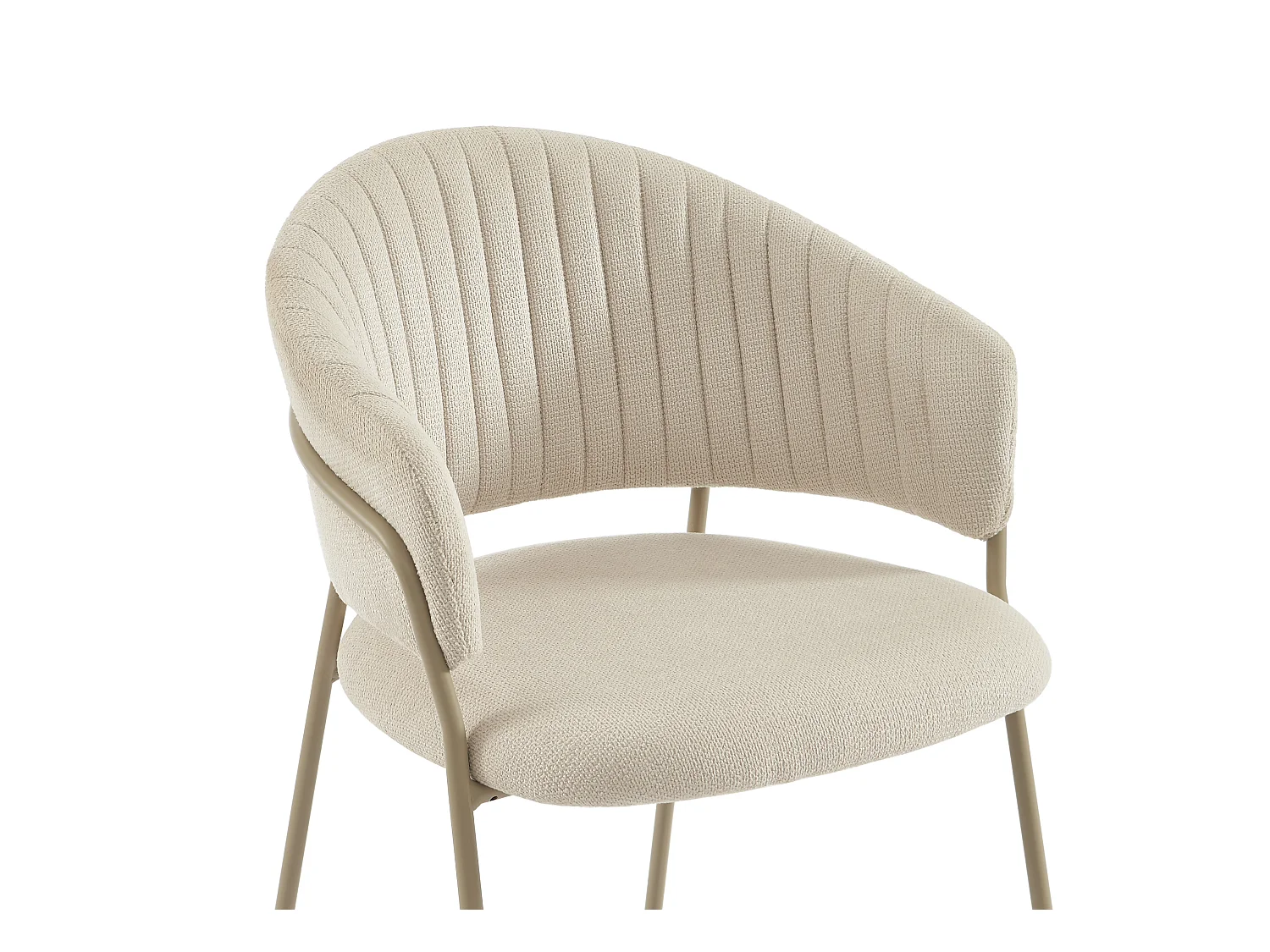 Lot de 2 chaises en tissu texturé et métal - Beige - MADOLIA de Pascal Morabito