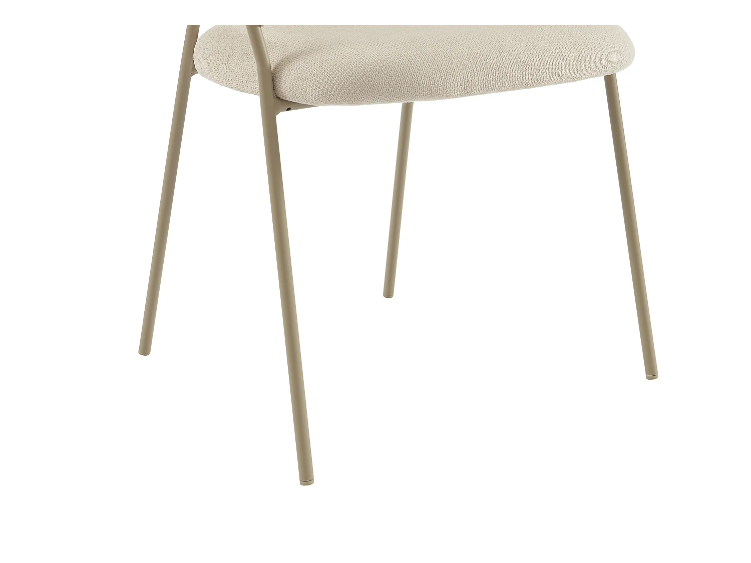 Lot de 2 chaises en tissu texturé et métal - Beige - MADOLIA de Pascal Morabito