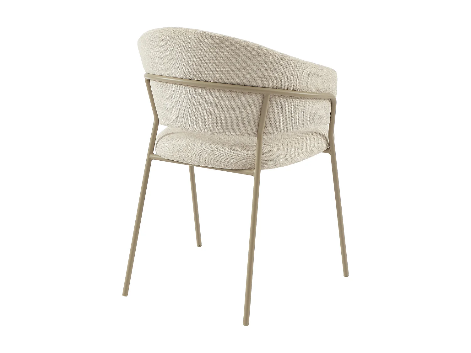 Lot de 2 chaises en tissu texturé et métal - Beige - MADOLIA de Pascal Morabito