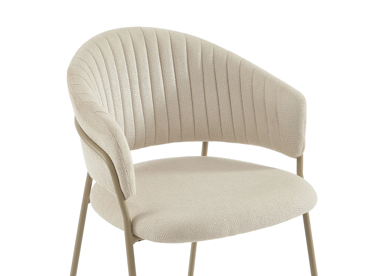 Lot de 2 chaises en tissu texturé et métal - Beige - MADOLIA de Pascal Morabito