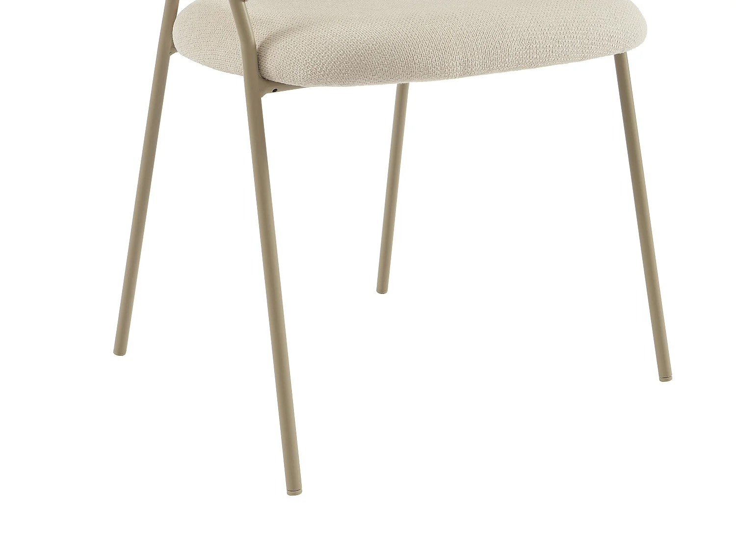 Lot de 2 chaises en tissu texturé et métal - Beige - MADOLIA de Pascal Morabito