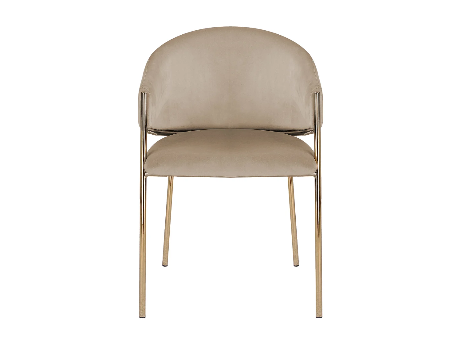Lot de 2 chaises avec accoudoirs en velours et métal doré - Beige - ORDIDA de Pascal Morabito