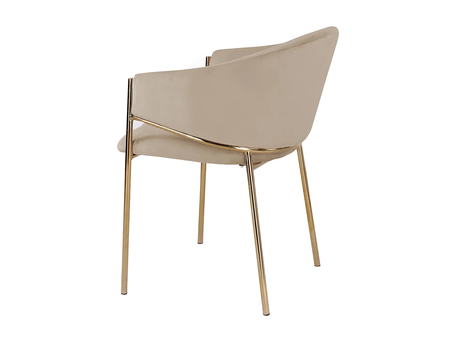 Lot de 2 chaises avec accoudoirs en velours et métal doré - Beige - ORDIDA de Pascal Morabito
