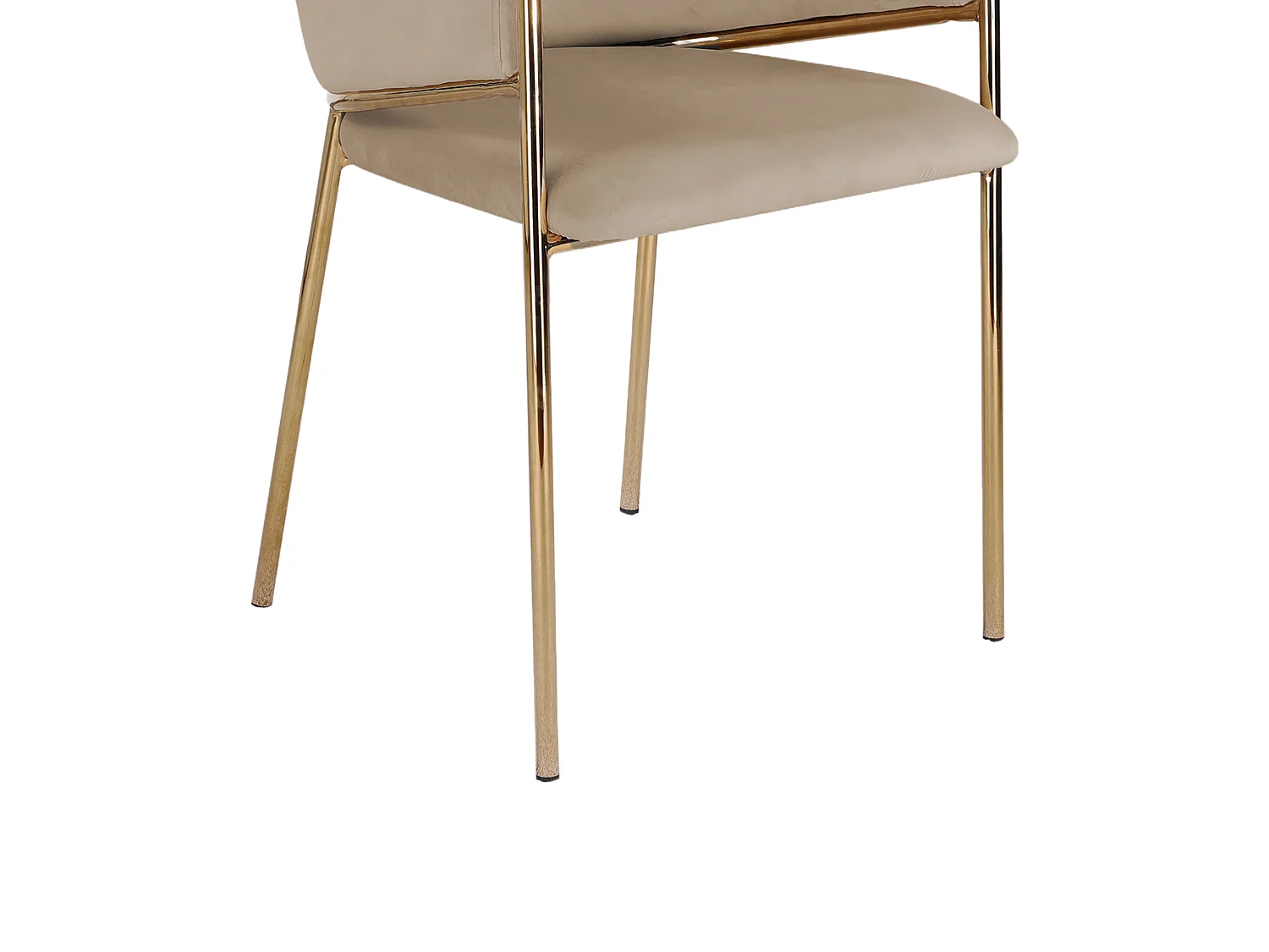Lot de 2 chaises avec accoudoirs en velours et métal doré - Beige - ORDIDA de Pascal Morabito