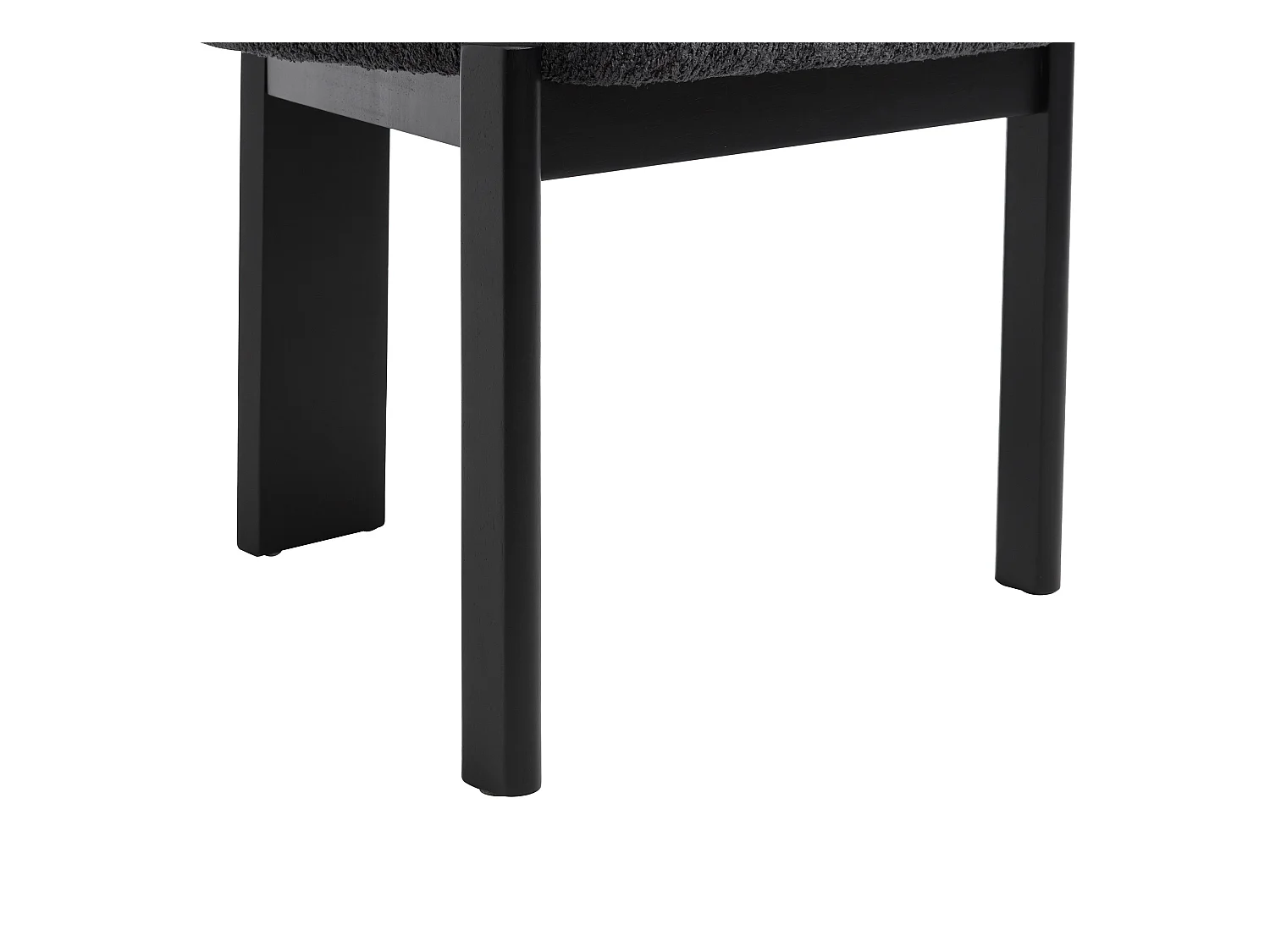 Zestaw 2 krzeseł z tkaniny z bukli  i drewna kauczukowego - Czarne - WILANA