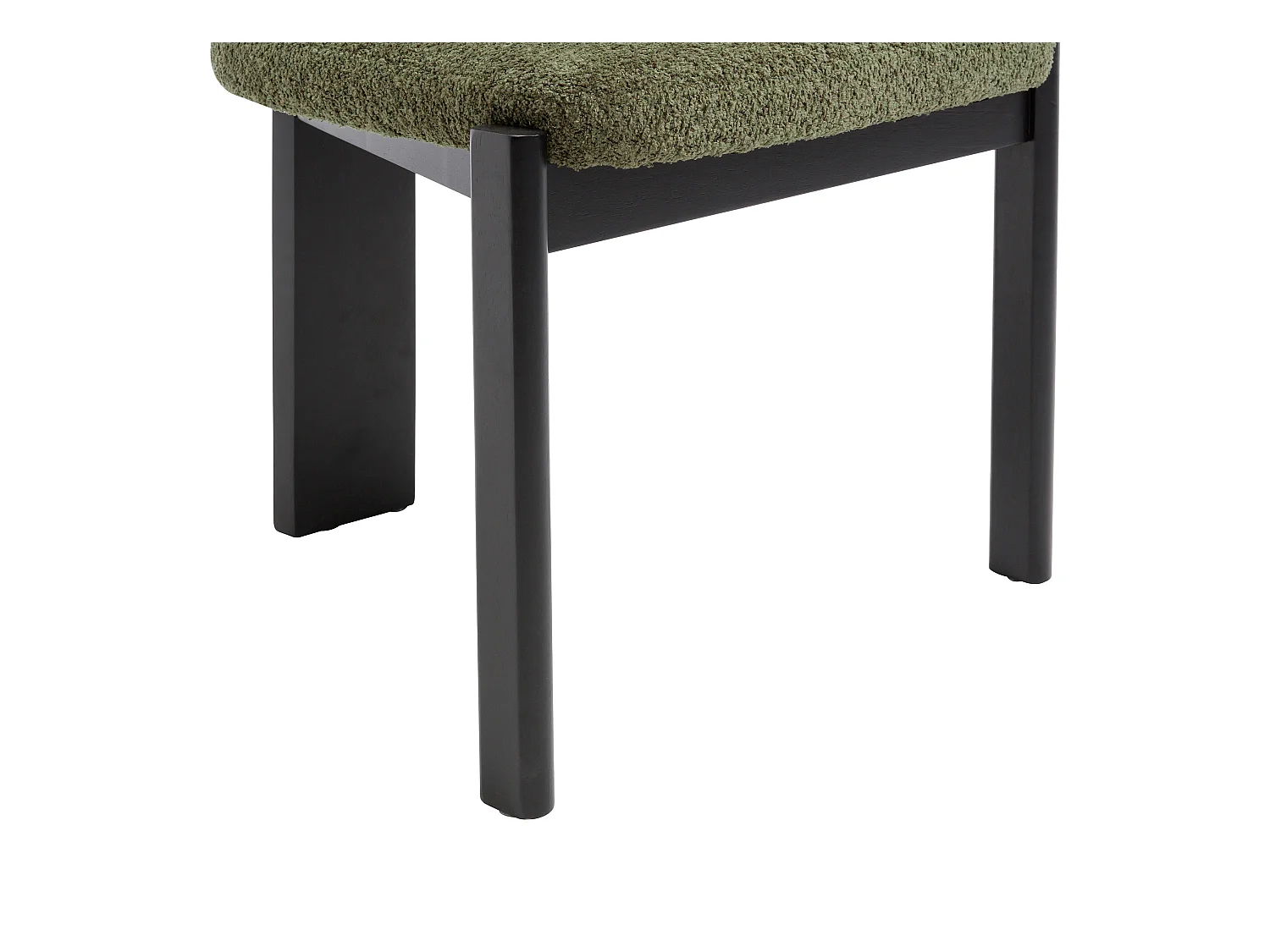 Lot de 2 chaises en tissu bouclette et bois d'hévéa noir - Kaki - WILANA