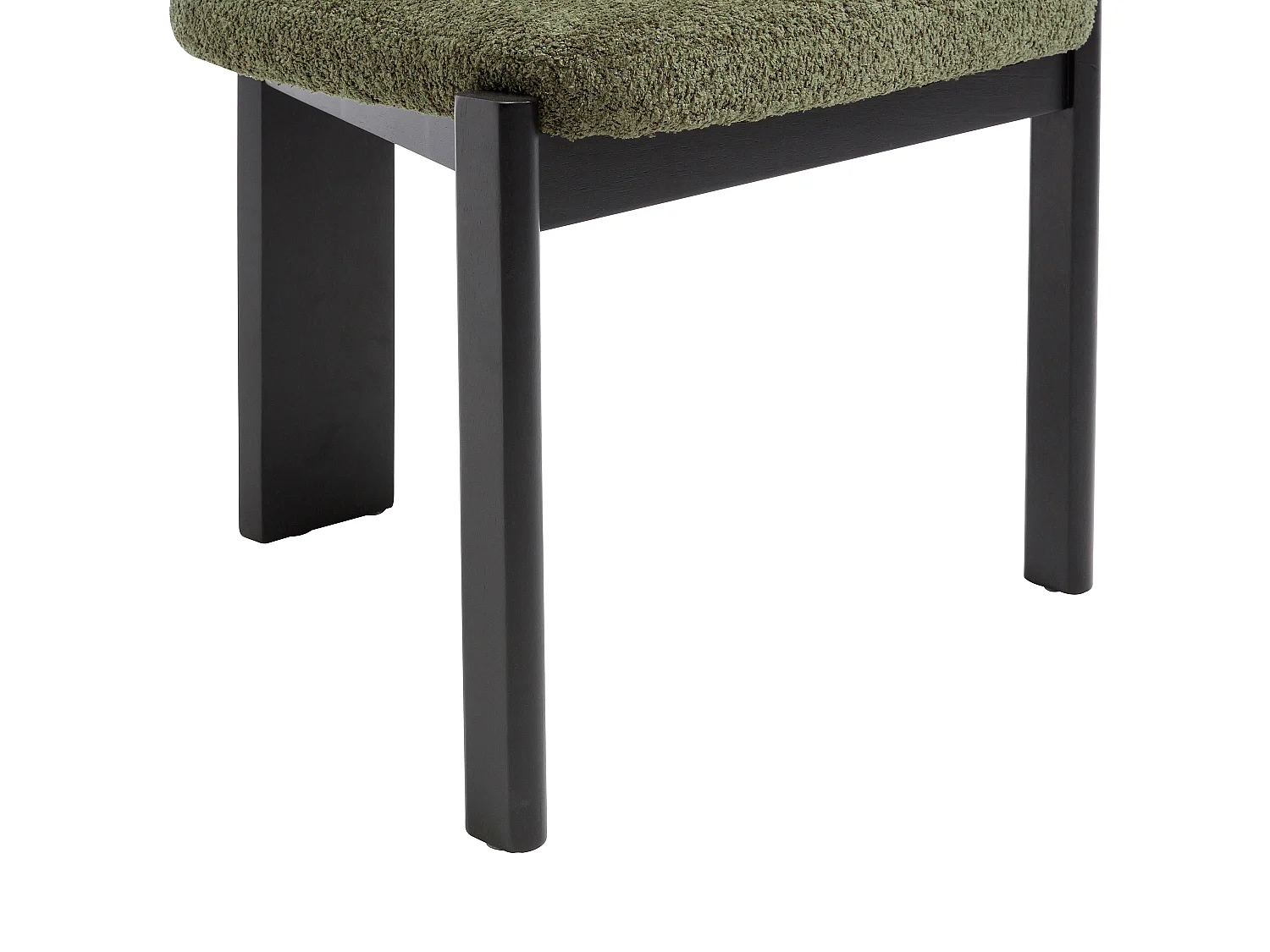 Set di 2 sedie in tessuto bouclé e legno di hevea nero - Kaki - WILANA