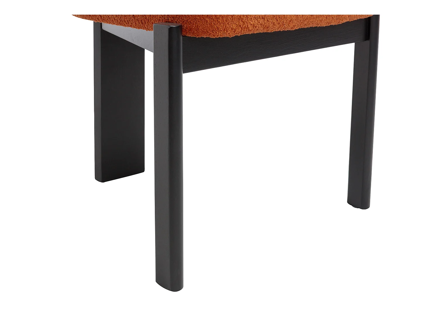 Lot de 2 chaises en tissu bouclette et bois d'hévéa noir - Terracotta - WILANA