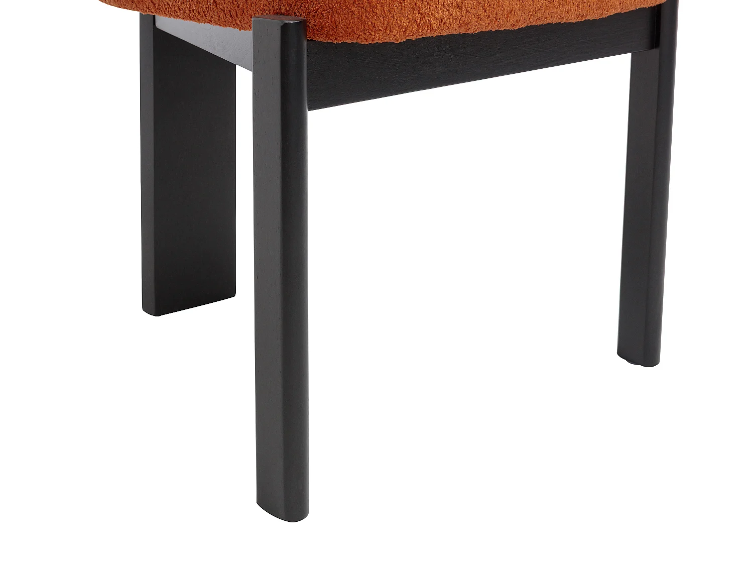 Lot de 2 chaises en tissu bouclette et bois d'hévéa noir - Terracotta - WILANA