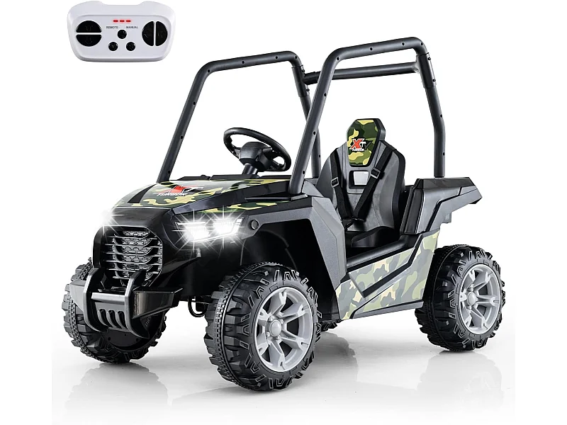 24V Voiture Électrique Enfant avec Télécommande & 3 Vitesses(2,5-4,5km/h), Véhicule Électrique à 4 Roues avec Musique & Lumières LED, Démarrage Lent (Vert)