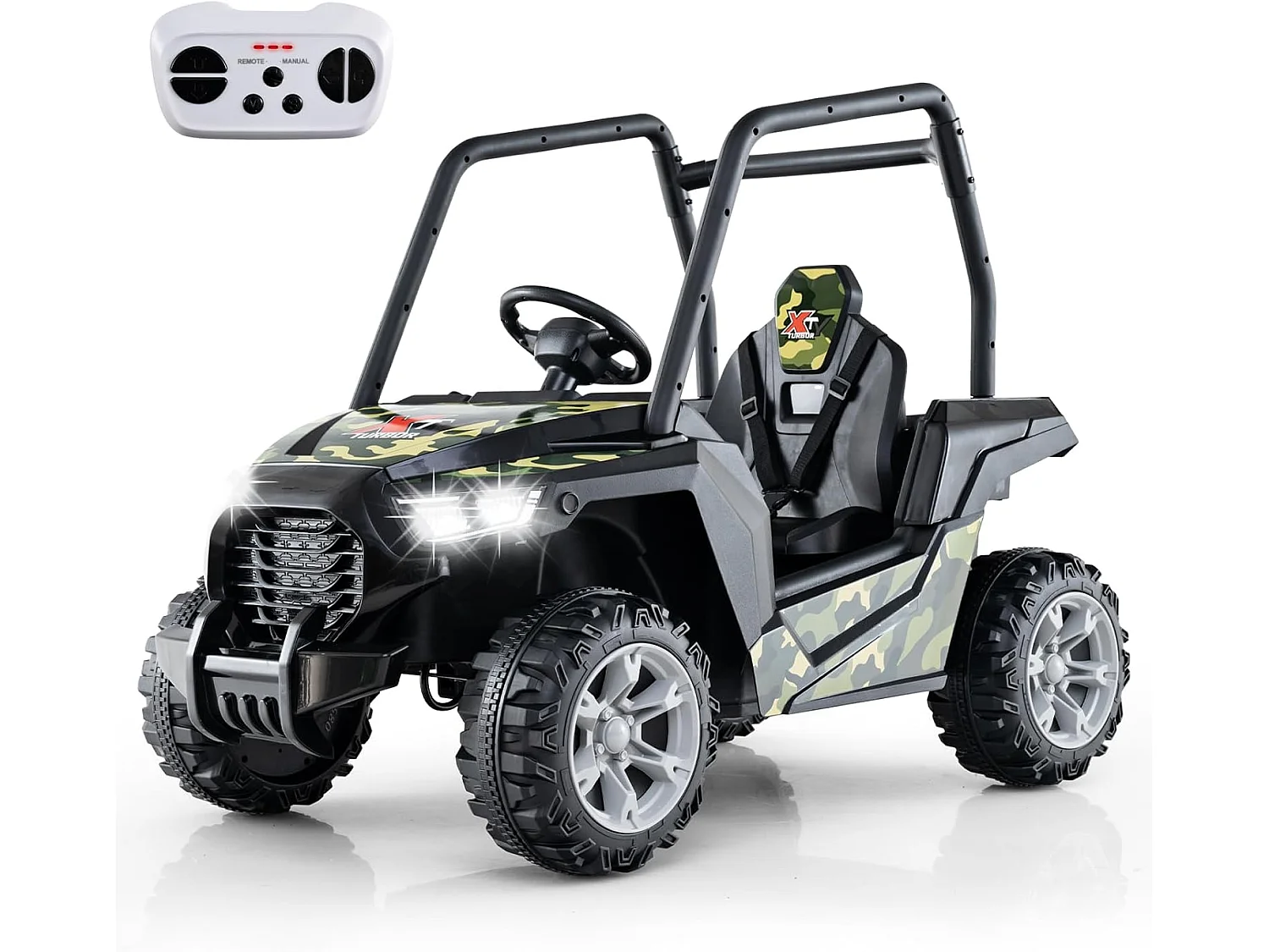 24V Voiture Électrique Enfant avec Télécommande & 3 Vitesses(2,5-4,5km/h), Véhicule Électrique à 4 Roues avec Musique & Lumières LED, Démarrage Lent (Vert)