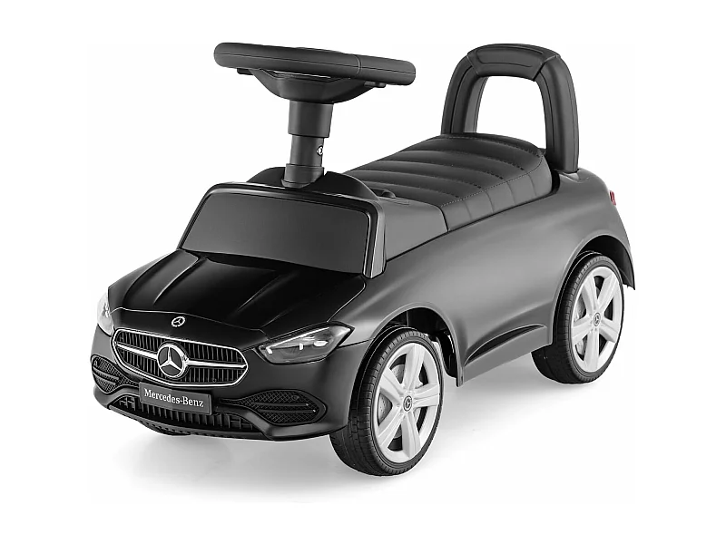 Mercedes-Benz Glijauto, glijvoertuig met opbergruimte onder de zitting, schuifwagen met claxon en motorgeluid, voor kinderen vanaf 1 jaar (zwart)