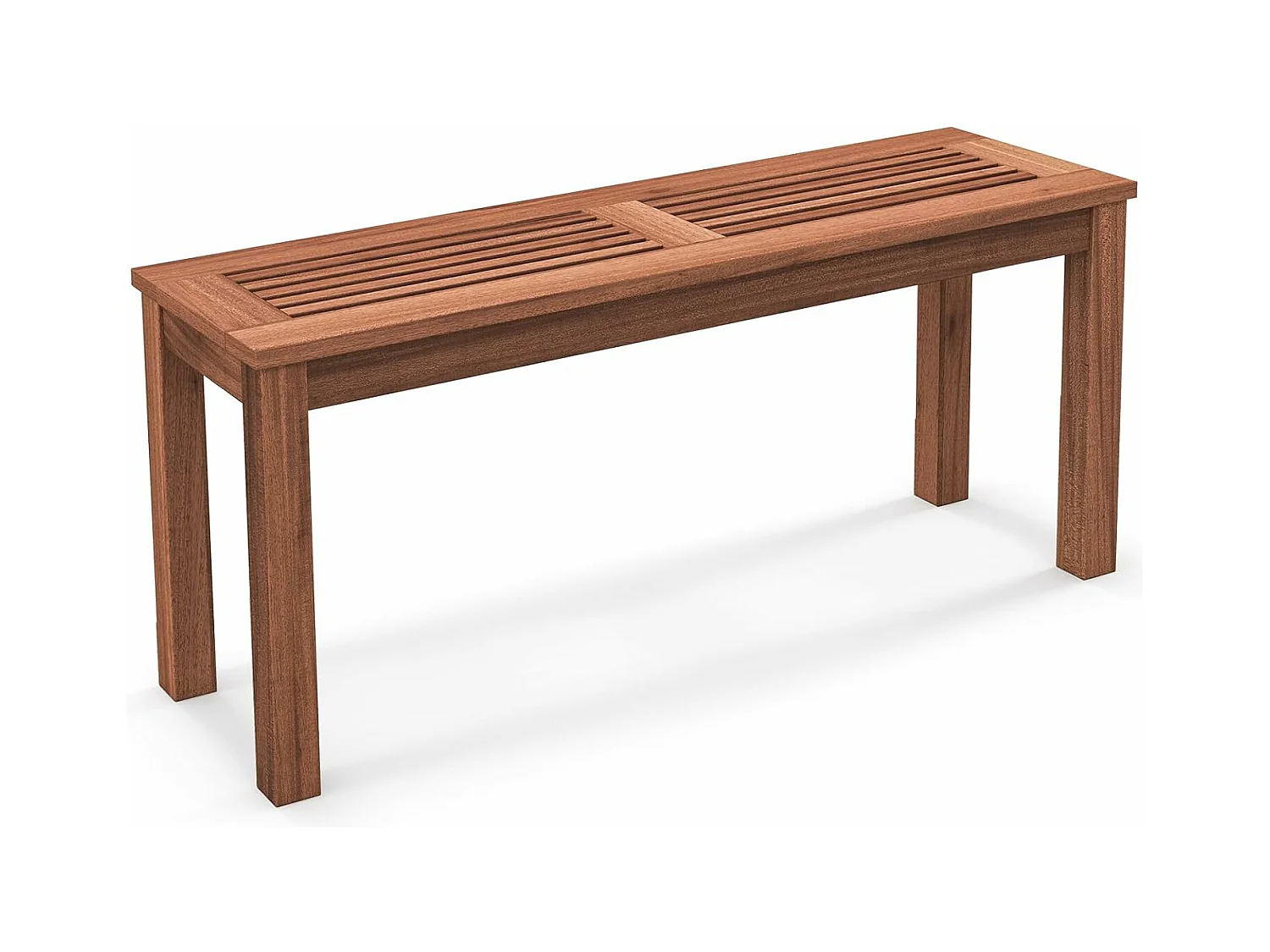 Banc de Jardin en en Bois Massif, Banc de Terrasse sans Dossier avec Assise à Lattes, Charge 150 KG, 2 Places, 100 x 30,5 x 47 CM (100 x 30,5 x 47 cm,2)