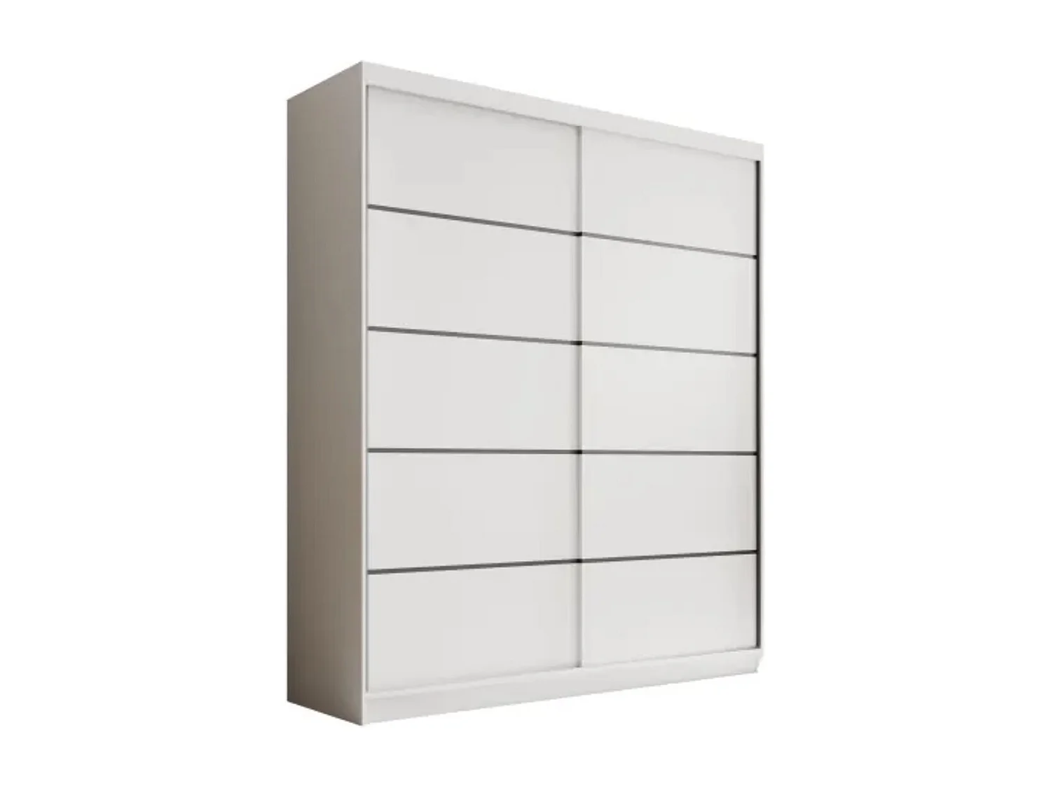 Armoire coulissante 2 portes ANLY 180cm – Dressing moderne-Blanc