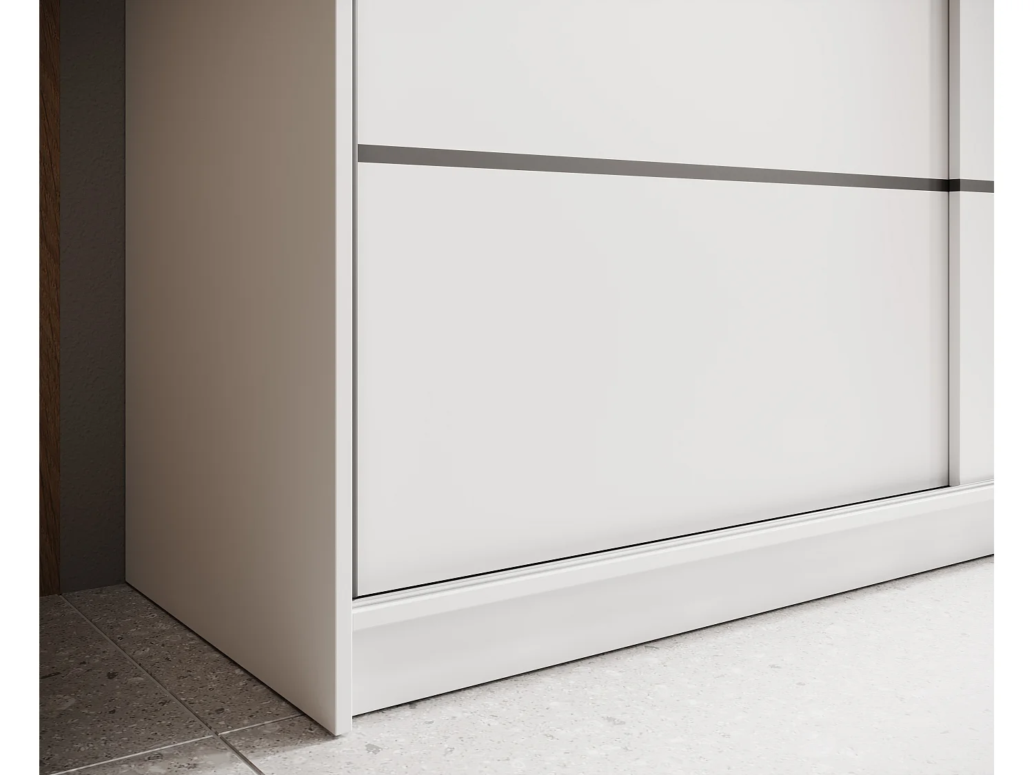 Armoire coulissante 2 portes ANLY 180cm – Dressing moderne-Blanc