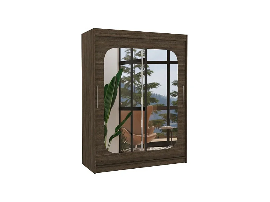 Armoire Ever (150cm)/portes coulissantes/miroir/Blanc