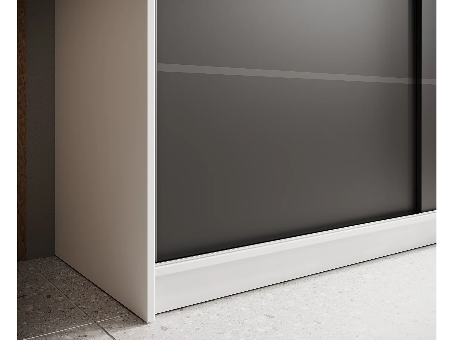 Armoire coulissante 2 portes ANLY 180cm – Dressing moderne-Blanc/Noir
