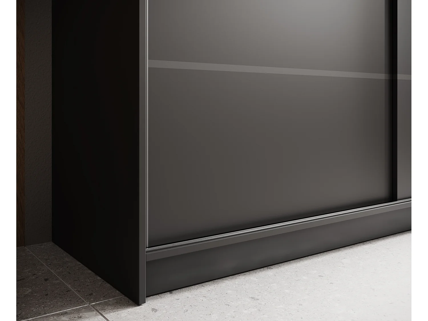 Armoire coulissante 2 portes ANLY 180cm – Dressing moderne-Blanc/Noir