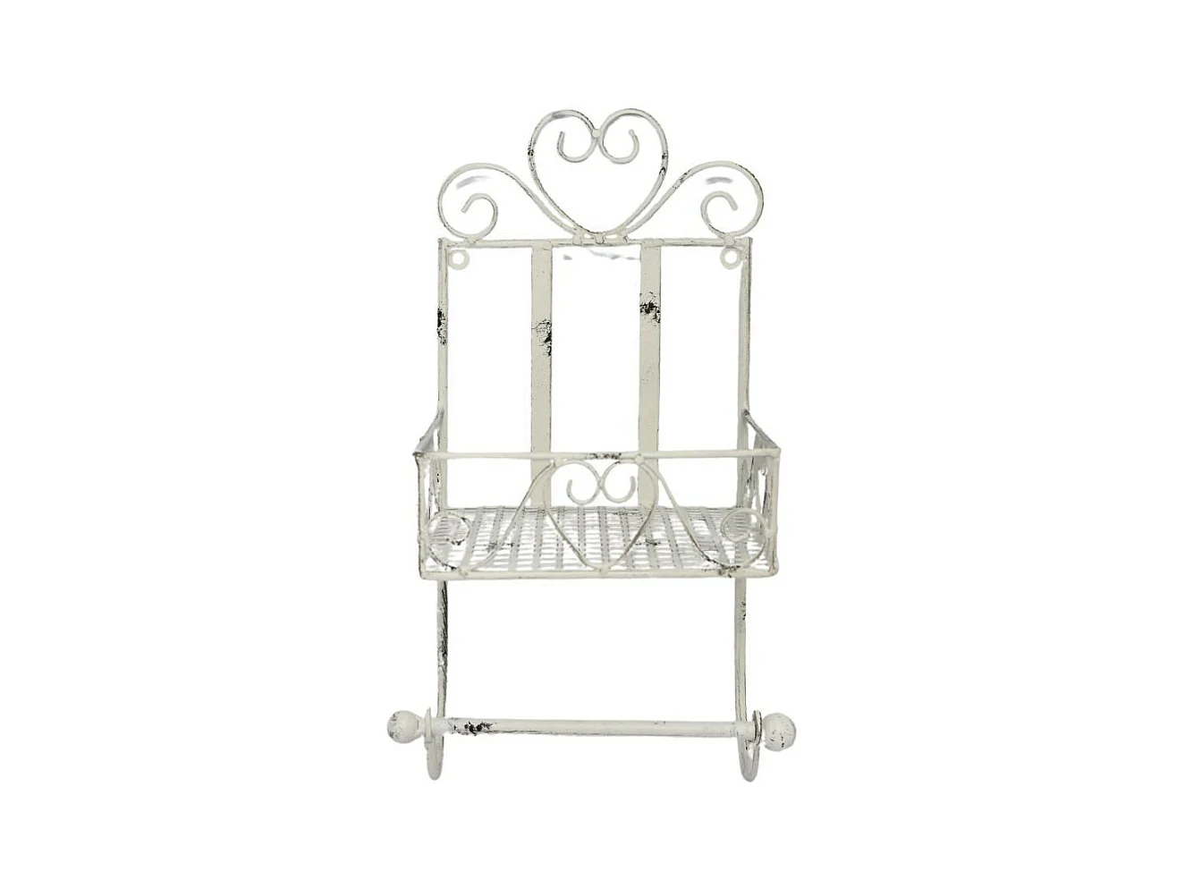 Etagère murale dérouleur essuie-tout en métal blanc 38 x 18.5 cm