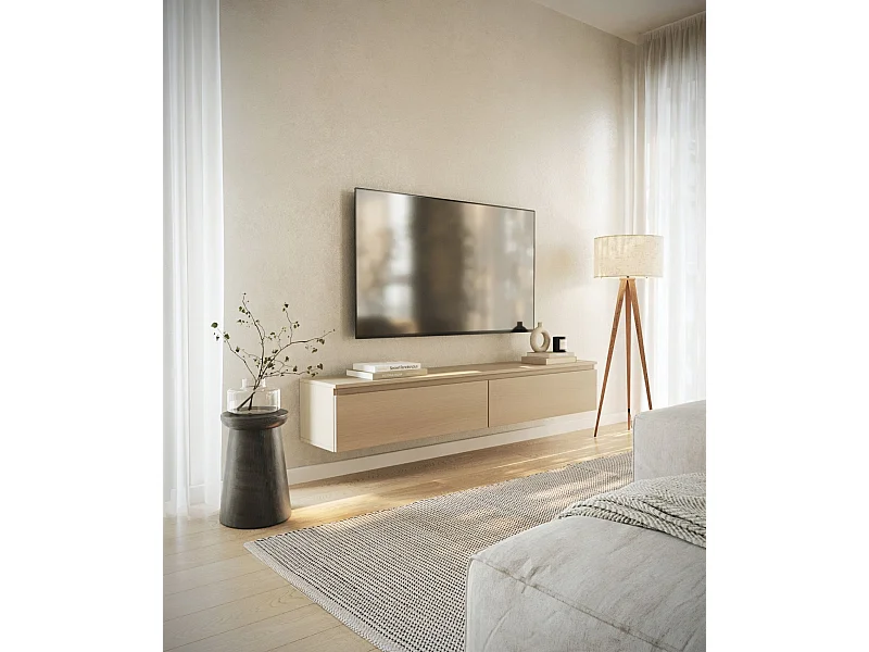 TV-Hängeboard - Eiche Lindberg - 175 cm - BEMMI