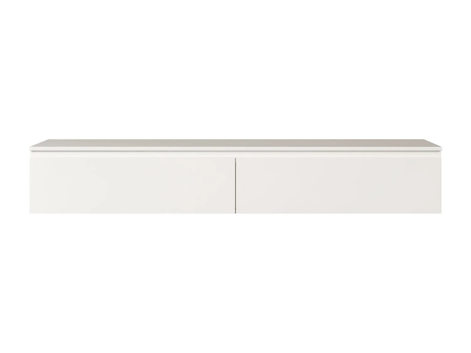 Meuble TV 2 portes -suspendu - 175 cm - blanc - BEMMI