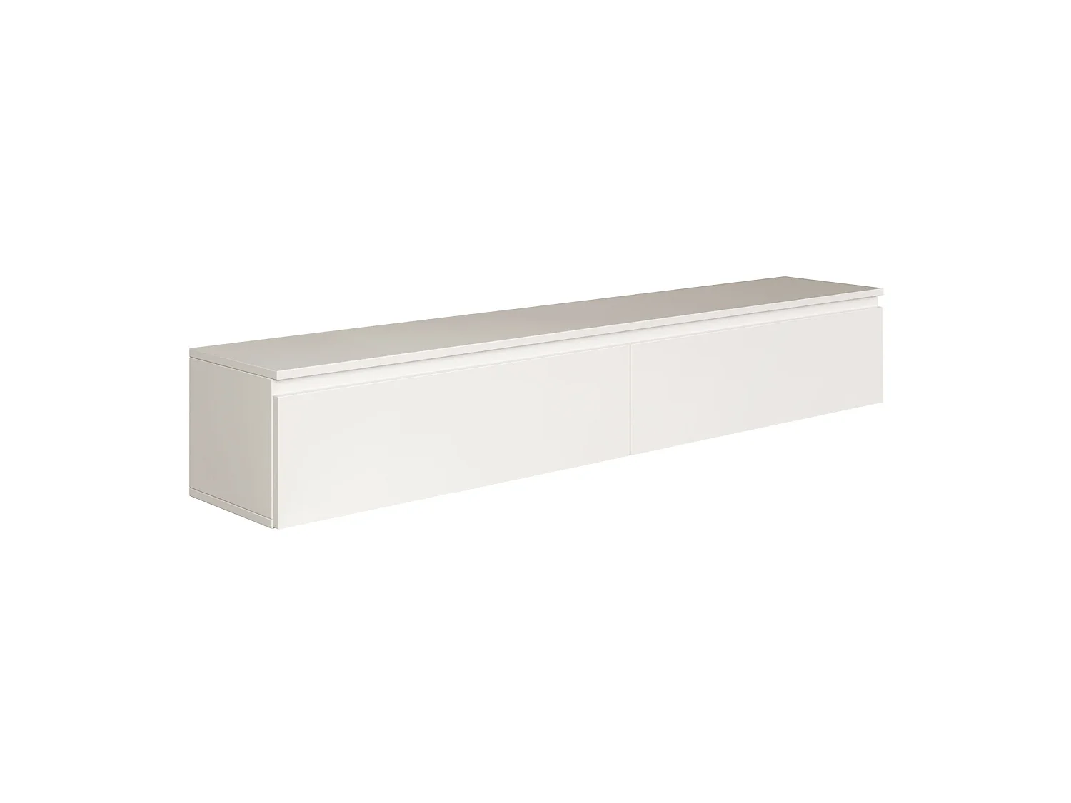 Meuble TV 2 portes -suspendu - 175 cm - blanc - BEMMI