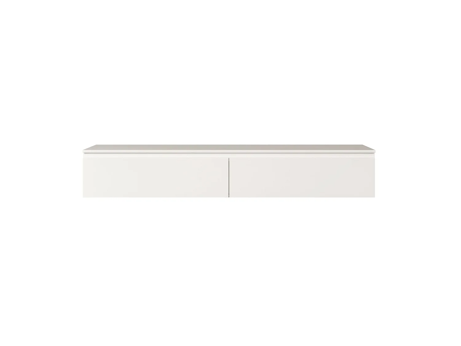 Meuble TV 2 portes -suspendu - 175 cm - blanc - BEMMI