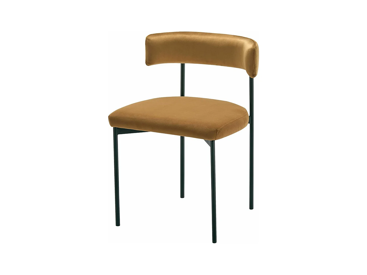 Chaise rembourré - velours brun cuivré - pieds en métal noir - LOANNY